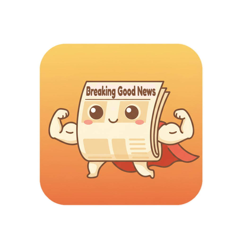 Eddie Torial - The Breaking Good mascot, a kawaii newspaper with muscular arms and a red cape